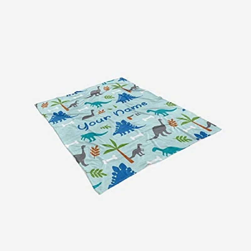 Online Coperta Da Tiro In Pile Di Dinosauro Azzurro Personalizzato Per Bambini-ragazzi Ragazze Coperte Per Neonati Per Bambini (50x60 Pollici)
