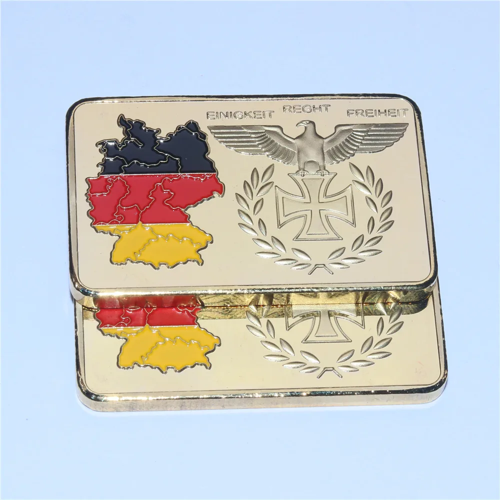 5 шт./лот немецкий позолоченный бар флаг 1 унция Железный крест Рейх банк Золотой