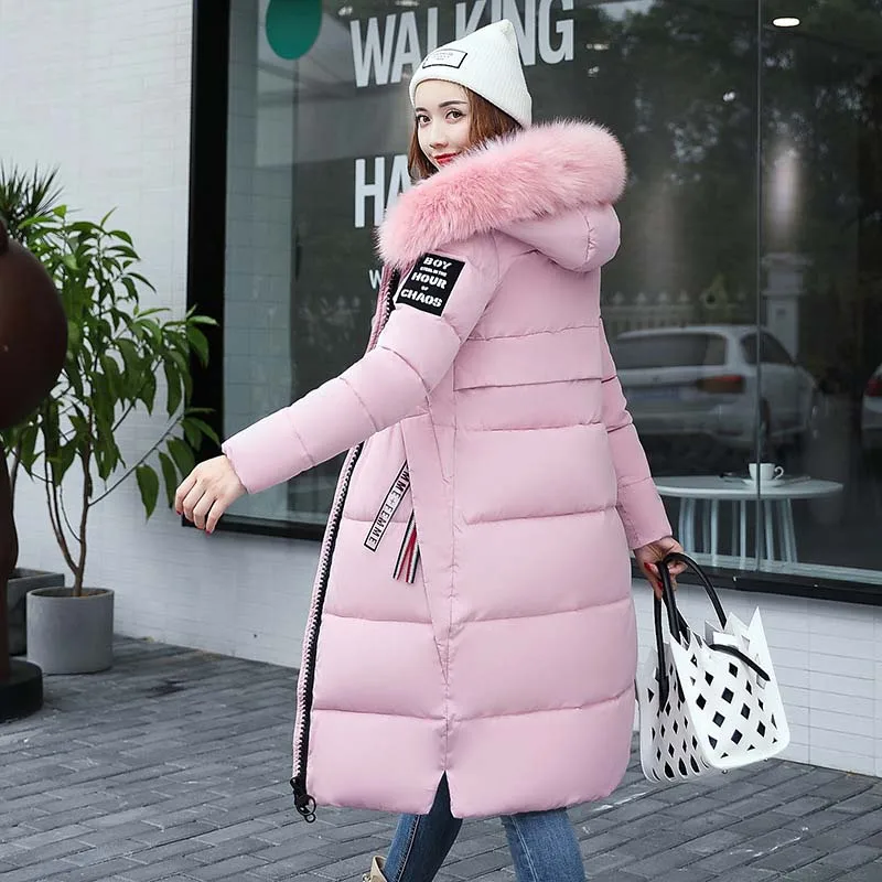 Clearance Winter Jacket Women Fur Hooded Long Parkas Thick Warm Down Parkas Ladies Oversized Puffer Jacket Outwear Coats