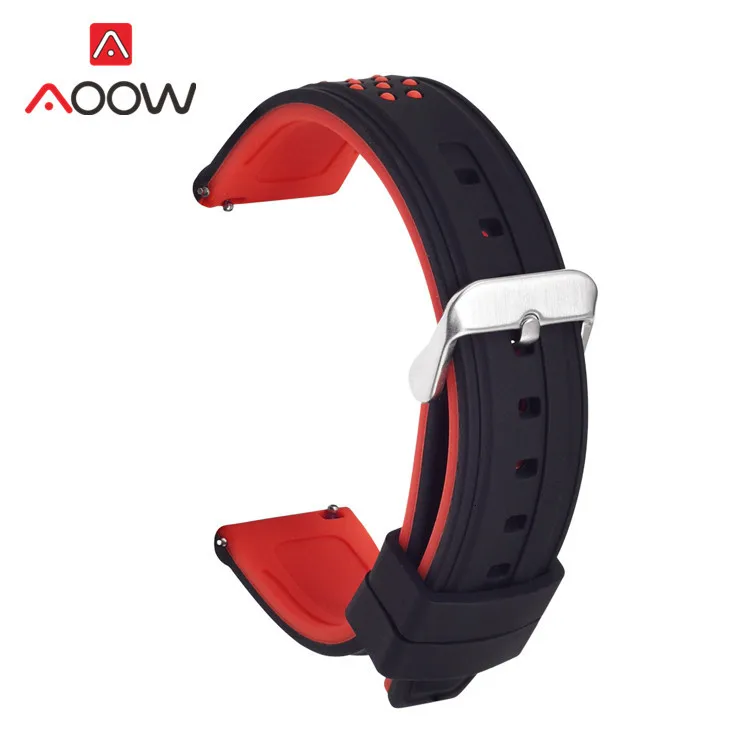 Мягкий силиконовый ремешок 20 мм 22 мм 24 мм 26 мм для samsung Galaxy Watch Active 42 мм 46 мм gear S3 Amazfit Sport Водонепроницаемый браслет