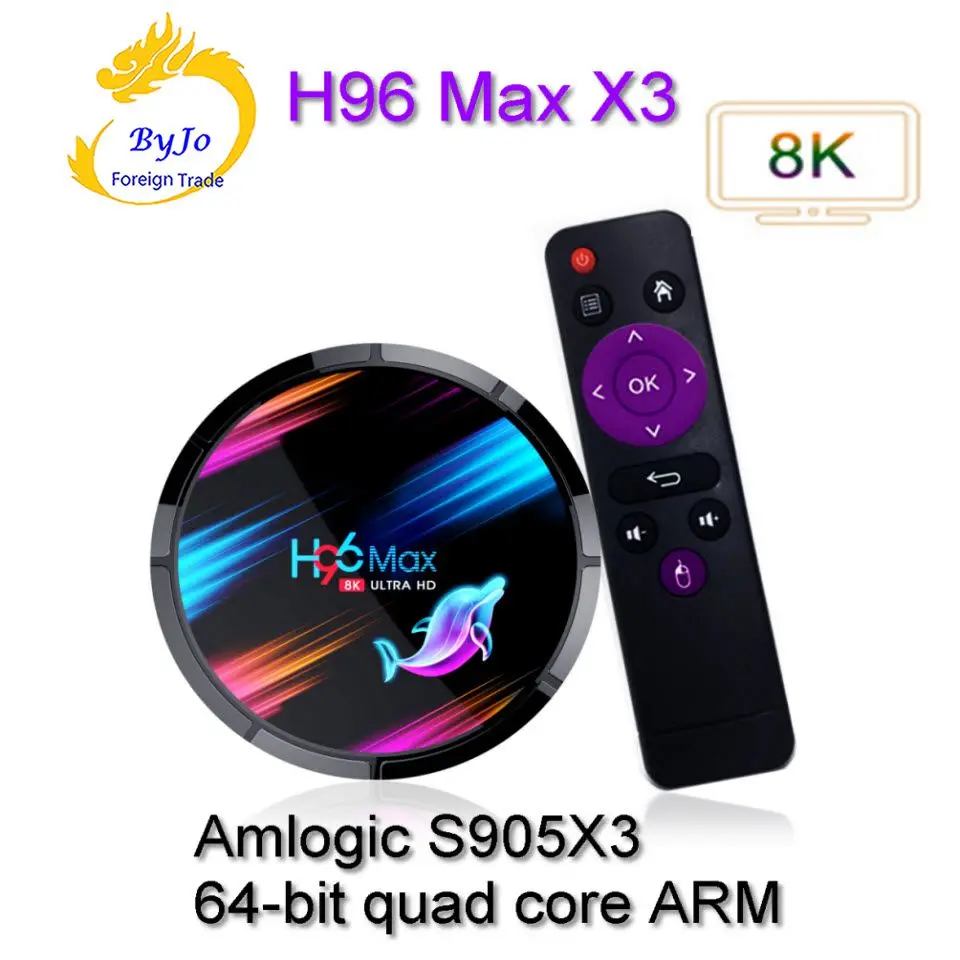 ТВ-приставка H96 MAX X3 на Android 9 0 4 ГБ DDR3 32-128 S905X3 H.265 8K смарт-ТВ-приставка Google Store Netflix