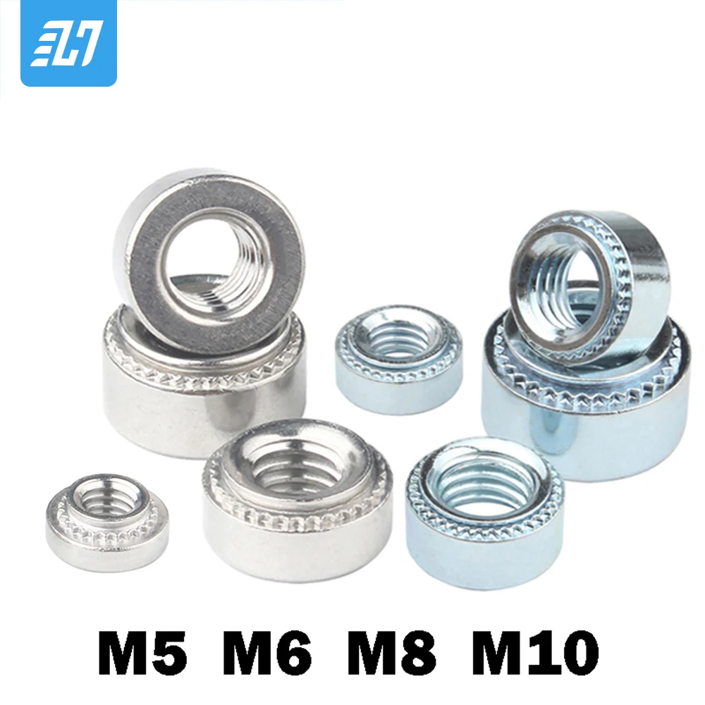 

10pcs CLS Self-Clinching Nut Press Insert Rivet Nut Nutsert Rivnut Slab White Zinc 304 Stainless Steel M5 M6 M8 M10