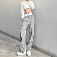2021 autumn and winter womens new fashion high waist loose leisure wide women pants