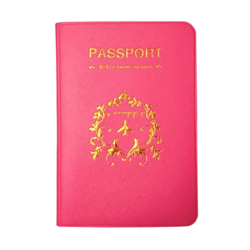 rose red Дизайн Дорожный паспорт удостоверение Обложка держатель Чехол из искусственной кожи протектор кожи Органайзер подарки держатель для карт - Цвет: rose red