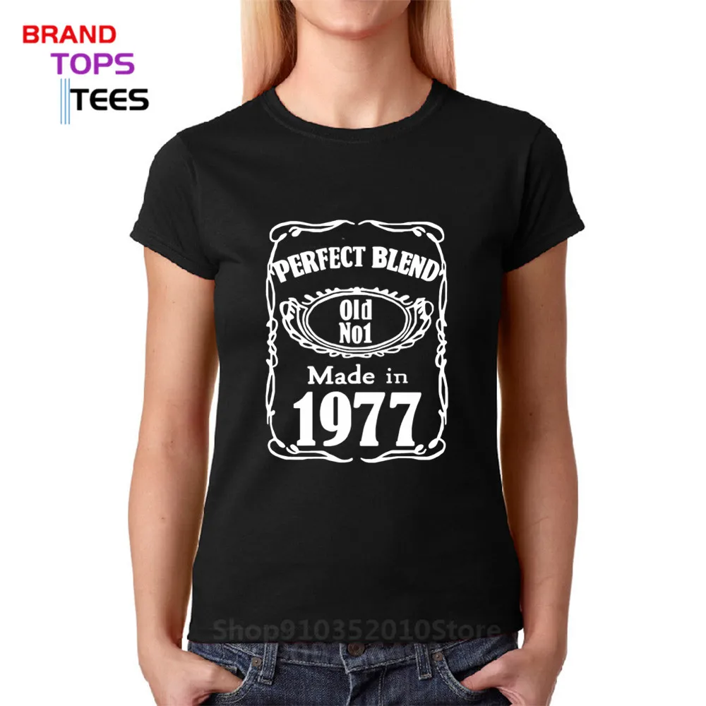 

Винтажные футболки Perfect Blend, сделанные в 1977 году, женская футболка для новорожденных в 1977 году, ретро топы, футболки, лучший подарок на день ро...
