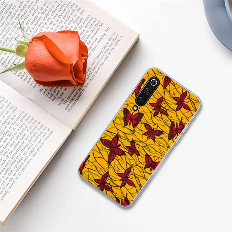 

Retro art African fabric print pattern Phone Case For Xiaomi Redmi note 7 8 9 A t k30 max3 9 s 10 pro lite