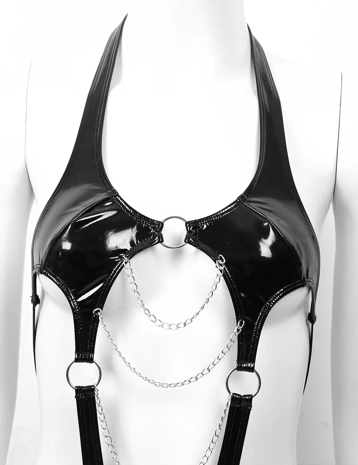 Женское цельнокроеное трико с V-образным вырезом спереди и драпировкой на