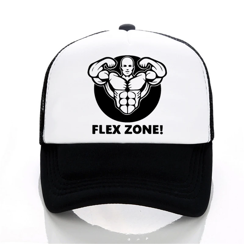 

Gym Muscle cap Man women print Flex Zone Baseball caps Cool summer Mesh hat Unisex Gym hip-hop cap Snapback Hats