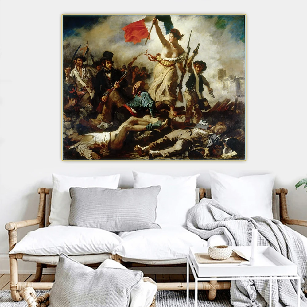 

Citon Eugene Delacroix《Liberty Leading the People》Canvas Oil Painting Art Poster Picture Wall Background Decor Home Decoration