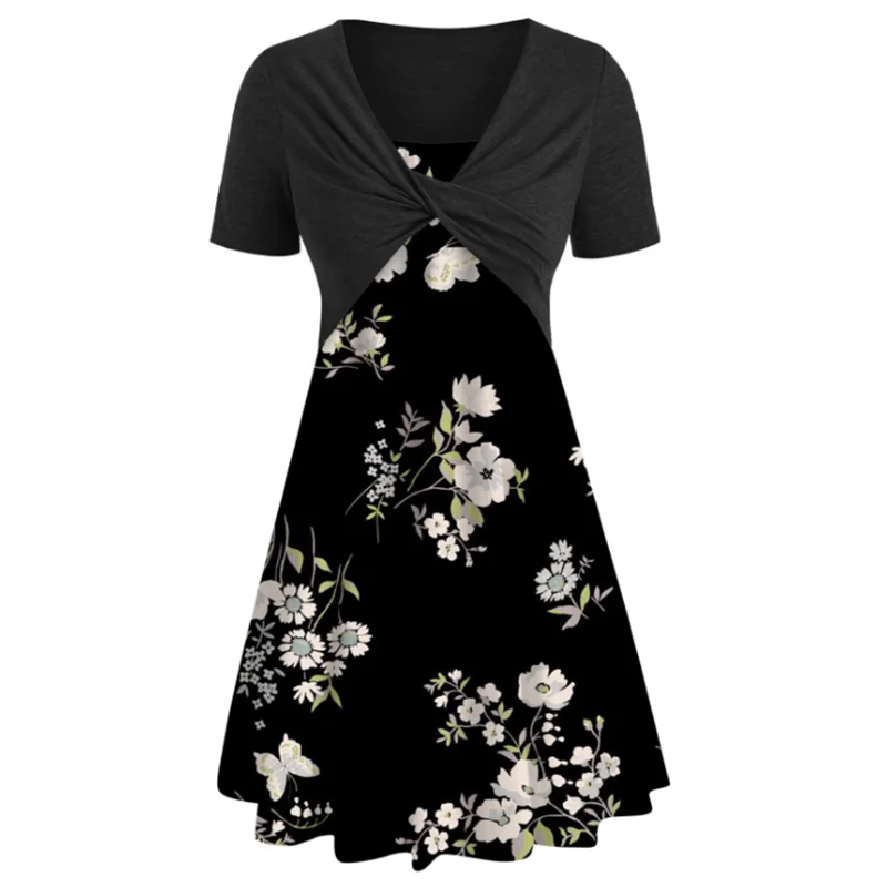 

New Fashionable Women Dance Clothing Flower Printed Dance Wear Stage Performance Dance Costumes Two Pieces Latin Dress