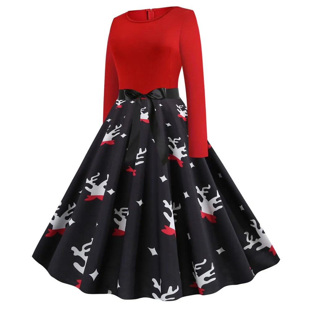 4 цвета 2019 TOPPICK вечернее платье с длинным рукавом рождественское для женщин