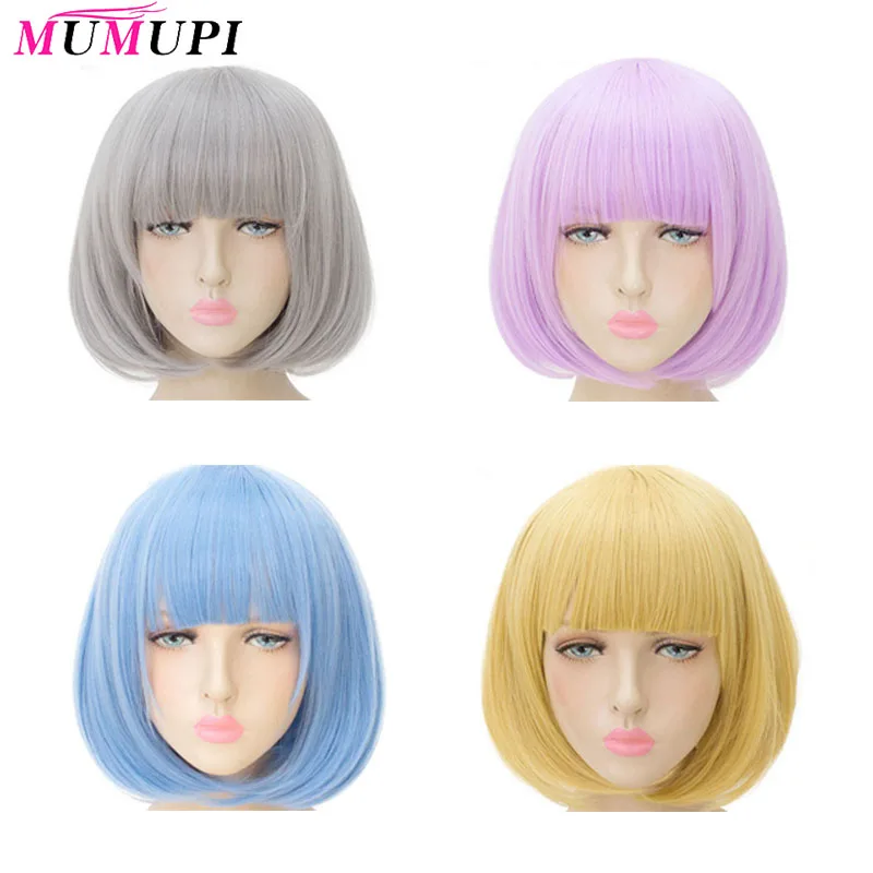 14 дюймовые короткие прямые синтетические парики mumрro для чернокожих женщин парик