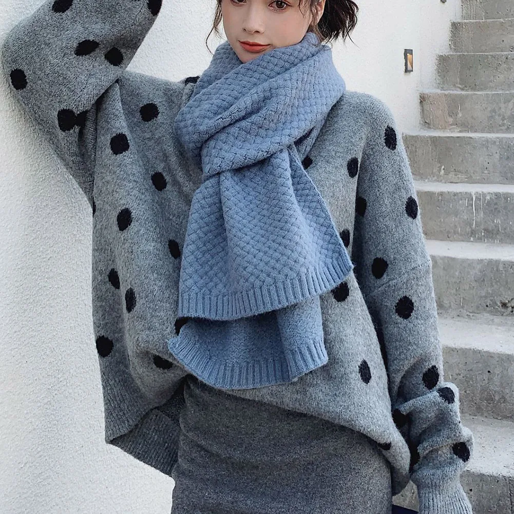 

Women Knitted Thick Scarf Long Shawl Winter Warm Large Scarf Gifts FEA889