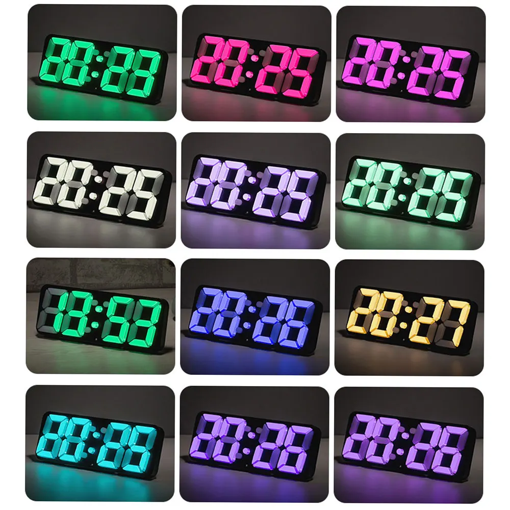 3D беспроводной дистанционный цифровой настенный будильник с 115 цветовыми