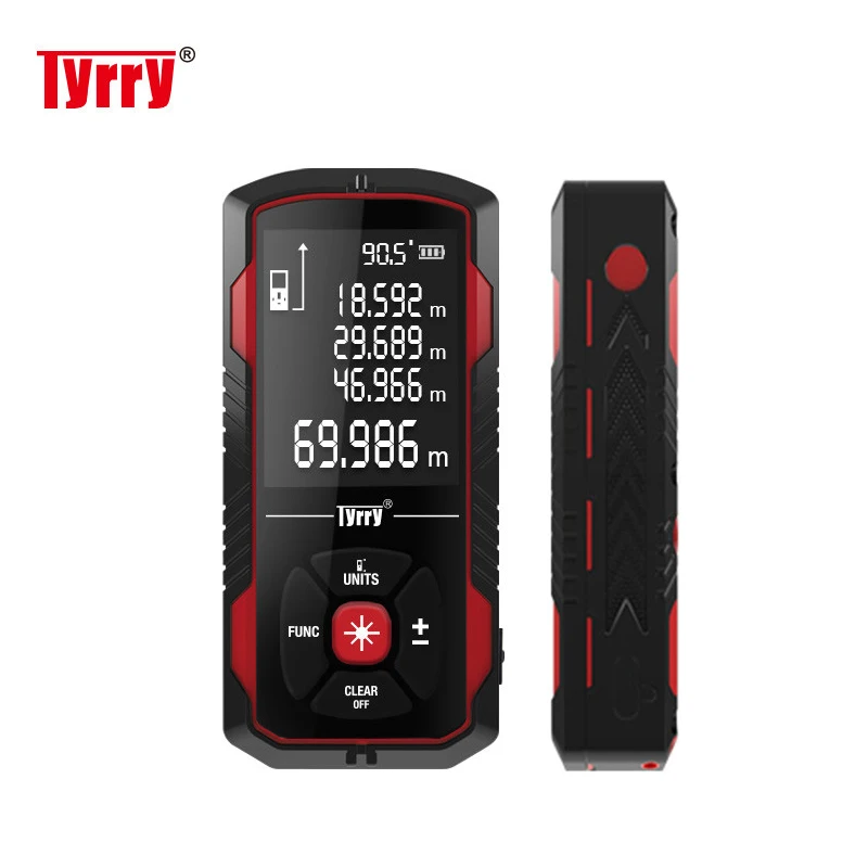 

TYRRY Laser Distance Meter 100M Laser Range Finder Distance Area Volume Pythagorean Measurement Digital Laser Rangefinder