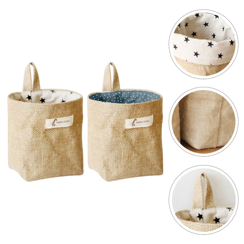 

2Pcs Cloth Art Storage Hanging Bag Students Dorm Wall Hanging Bag for Storage