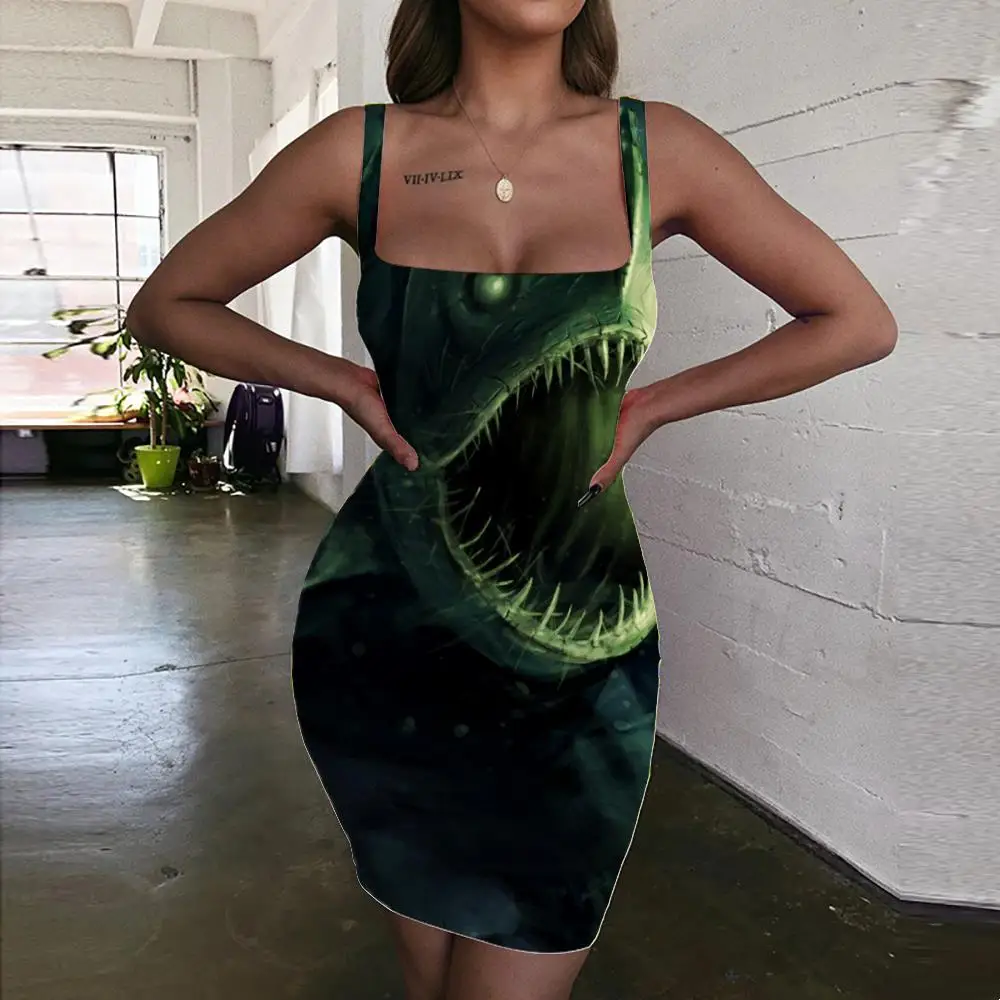 

Giyu Brand Fish Dress Women Animal Bodycon Dress Ocean Vestido Sexy Terror 3d Print Womens Clothing Mini Evening New