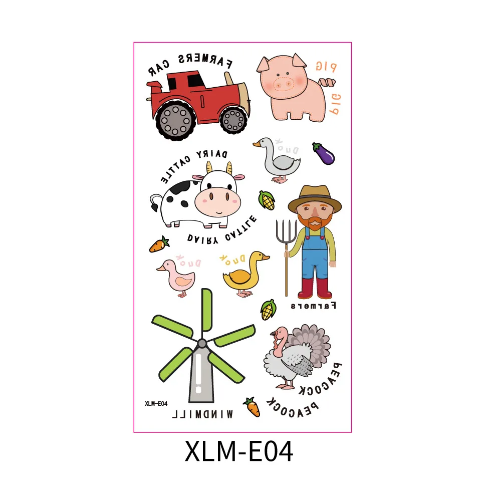 

The New Tattoo Stickers Small Cow Sheep Pig Rabbit Temporary Fake Tattoos Paste on Face Arm Leg for Children Body Art Stickers