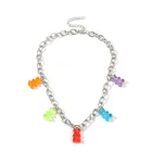 Женское клейкое ожерелье в стиле хип-хоп, изящное ожерелье радужного цвета с подвесками из смолы в стиле панк и девушек, ювелирные аксессуары