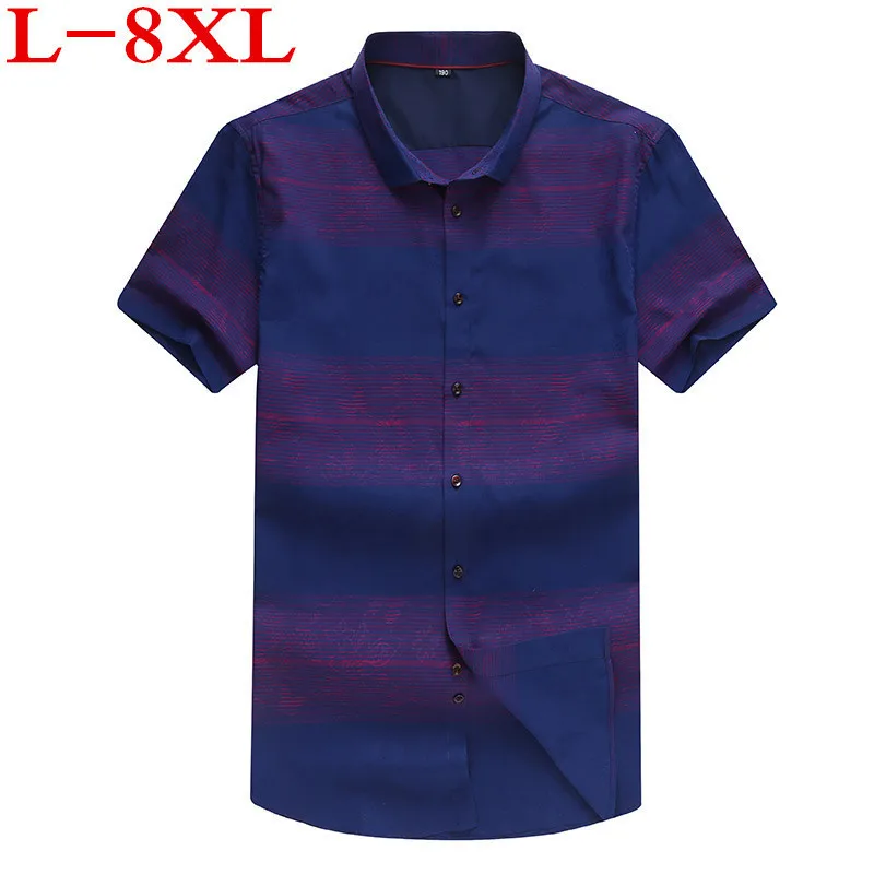 Новый большой размера плюс 8XL 7XL 6XL 5XL мужские принт летнее платье голубого цвета с