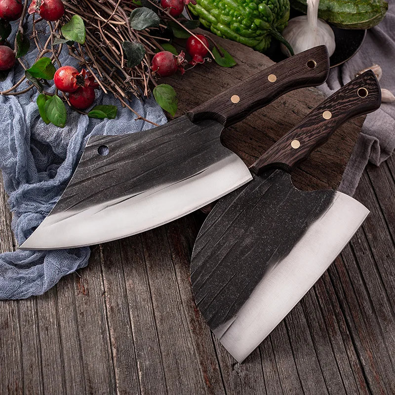 

Forged Serbian Chef Knife Kitchen Knife with Full Tang Handle Forged Cooking Knife Traditional Stainless Steel Slicing Knife