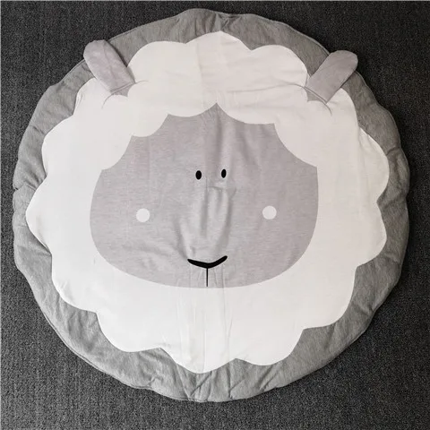 sheep Детский мягкий хлопковый круглый игровой коврик с героями мультфильмов, Ползунки для новорожденных, детский игровой коврик, украшение детской комнаты, одеяло бутафория для фото - Цвет: sheep