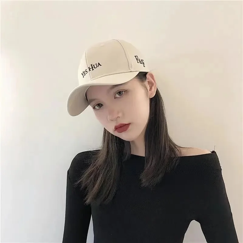 

The new 2021 baseball cap han edition style outdoor YES ms HUA letter personality tennis hat four seasons general joker