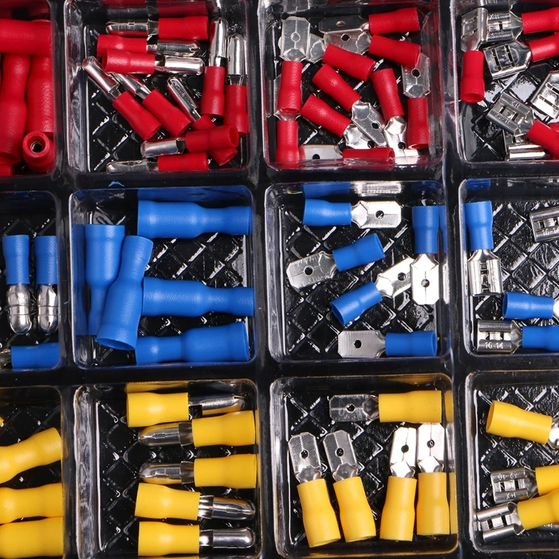 120 Pcs изолированный Электрический обжимной разъем для клемм проводов Набор