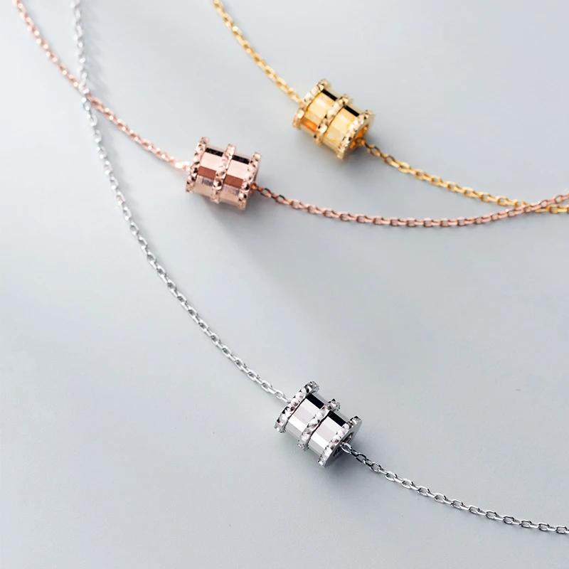 Modian Круглый классический бренд серебряное ожерелье шарм серебро 925 пробы розовое