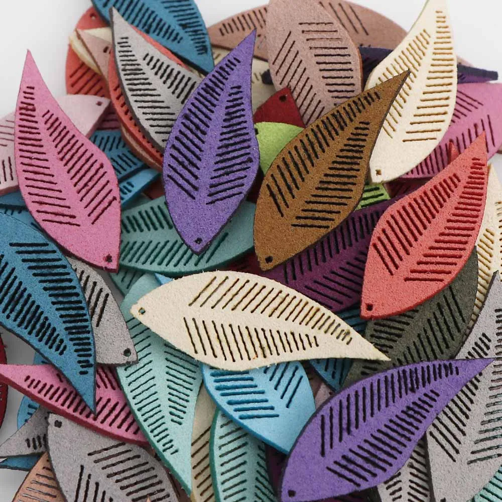 50 шт. искусственная кожа микс маленькие листочки серьги кисточки занавес одежды