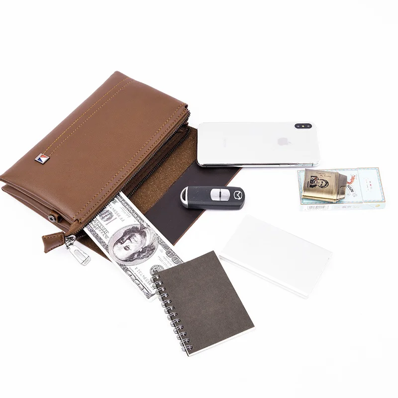 

KYYSLO Long Wallet for Men Business Multi-function Hand Bag for Men Multi Card Zipper PU Leather Zipper Men Clutch Bag