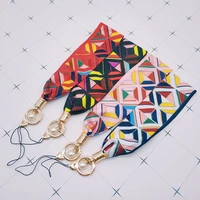 luxury printed silk cloth smart phone strap lanyards for iphonesamsung case u disk mobile phone earphone accessories