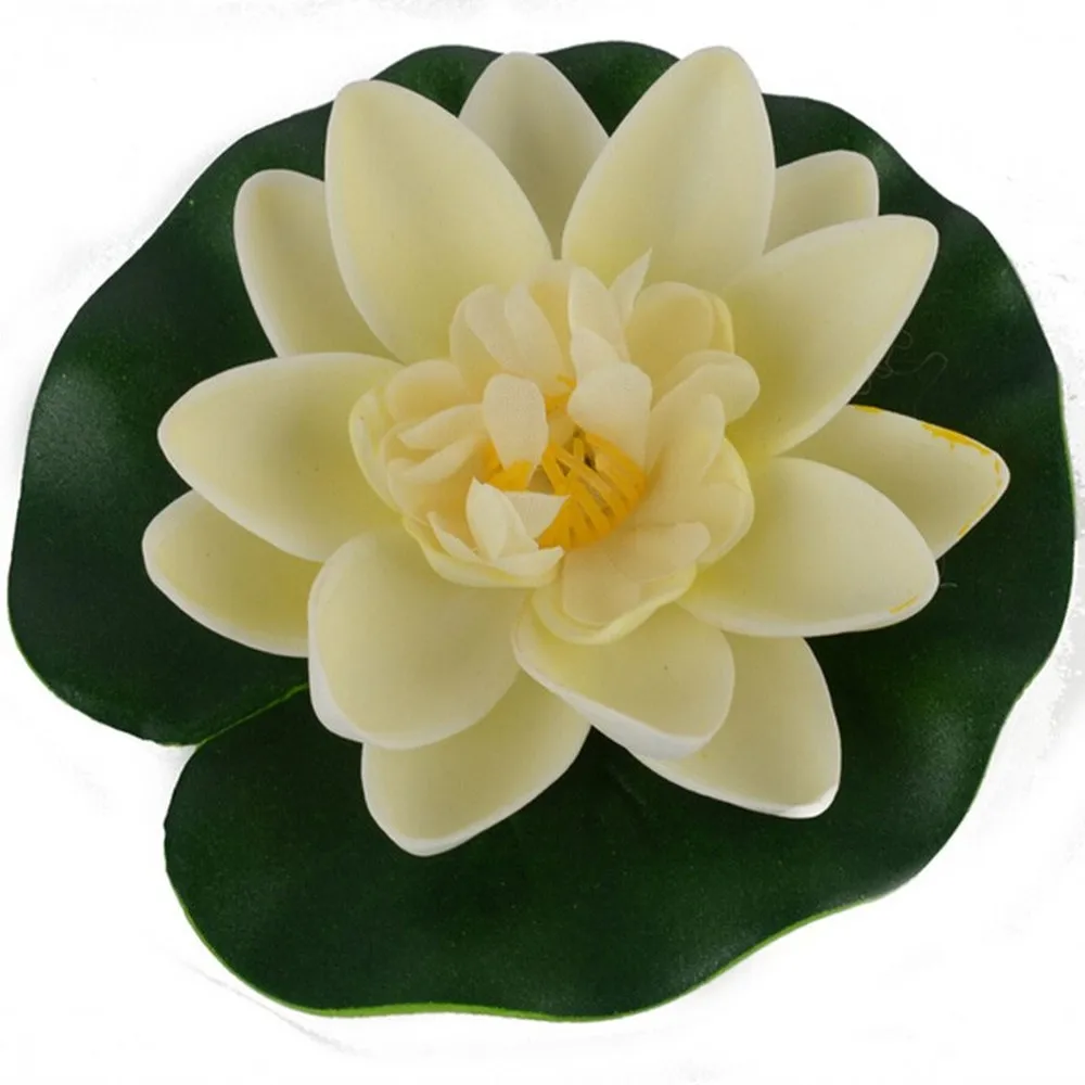 SUEF 1PCS Free Shipping Artificial Lotus Water Lily Floating Flower Pond Tank Plant Ornament 10cm Home Garden Decoration@2 | Дом и сад