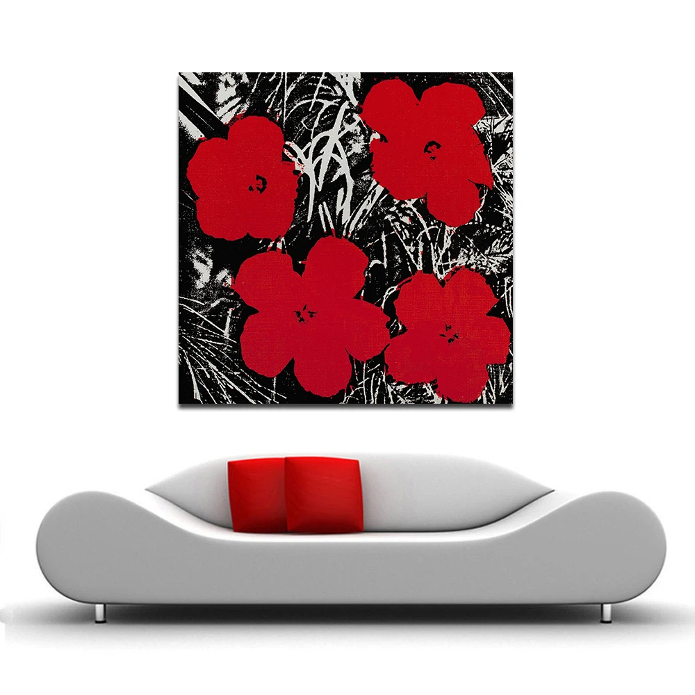 JQHYART маленькие красные цветы домашний декор холст современные картины на холсте