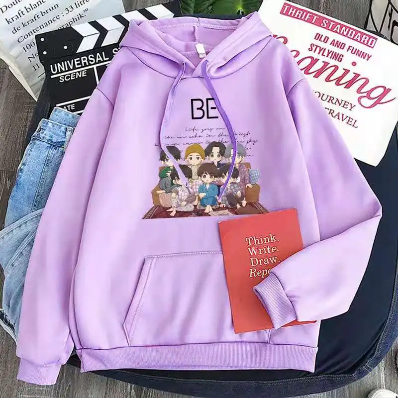Fashion Bangtan Boys BE Hoodies Men Women Sweatshirt Pullovers Autumn Winter Streetwear Girls Clothes Cartoon Hoodie | Мужская одежда