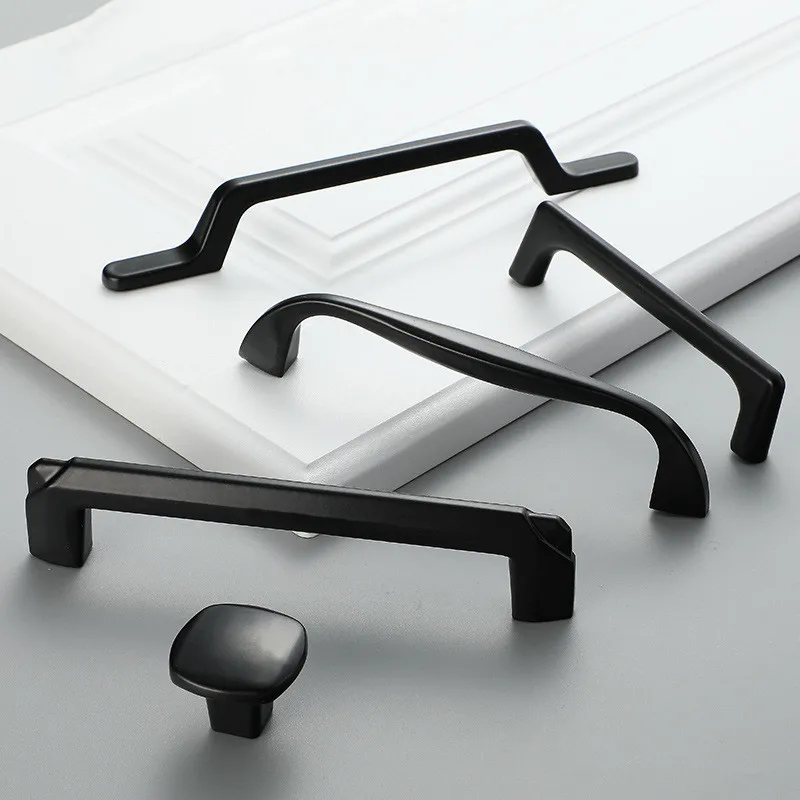 KK &amp FING американский алюминиевый сплав черный кухонный шкаф ручки твердые для