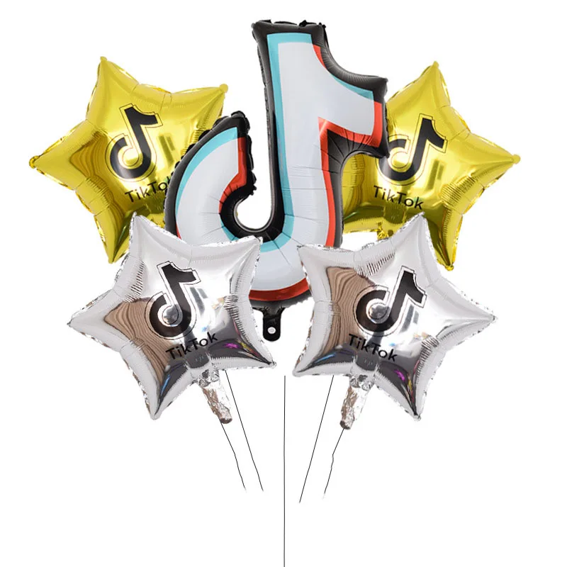 5 шт. чистый красный музыкальная нота воздушный шар 18 дюймов с рисунком