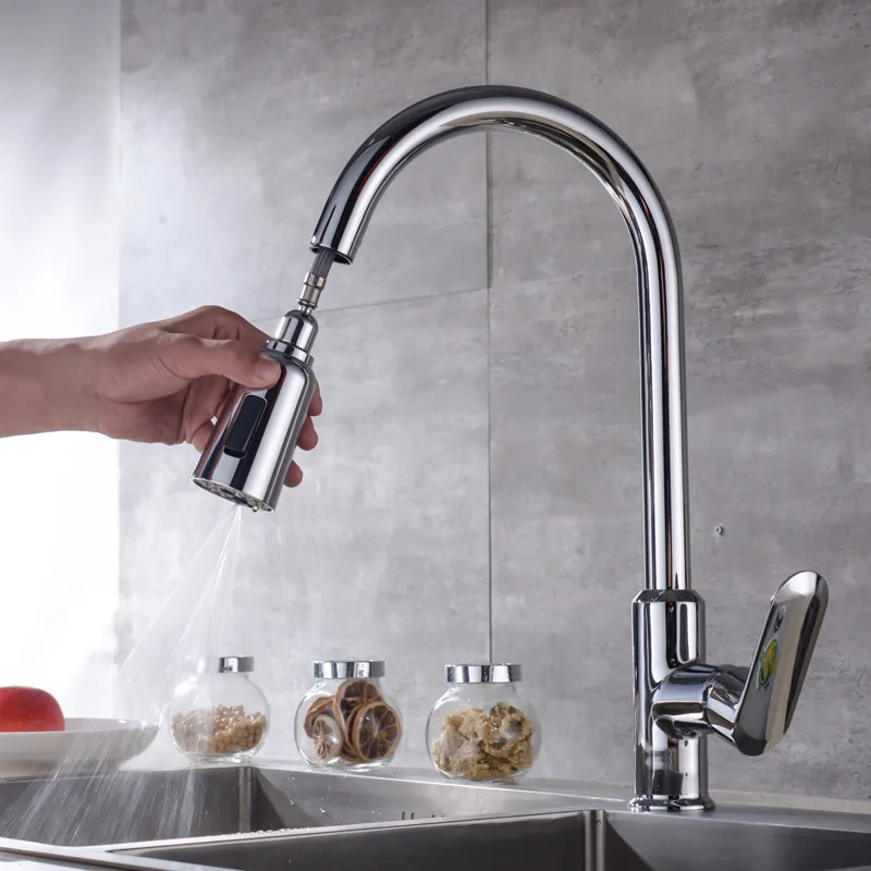 

Kitchen Sink Faucet Slider Accessories Horn Button Switch 3 Function Shower Nozzle Washing Fruit Washing Dishes Stains