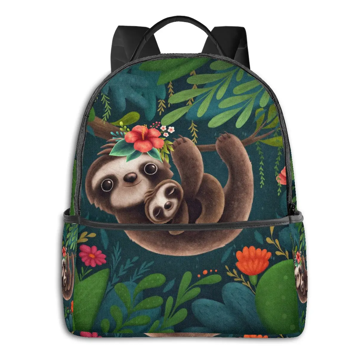 

2021 New Backpack Jungle Hanging Sloths Mom And Baby Travel Bagpack Shoulder Bag Daily Student Bag Laptop Bookbag