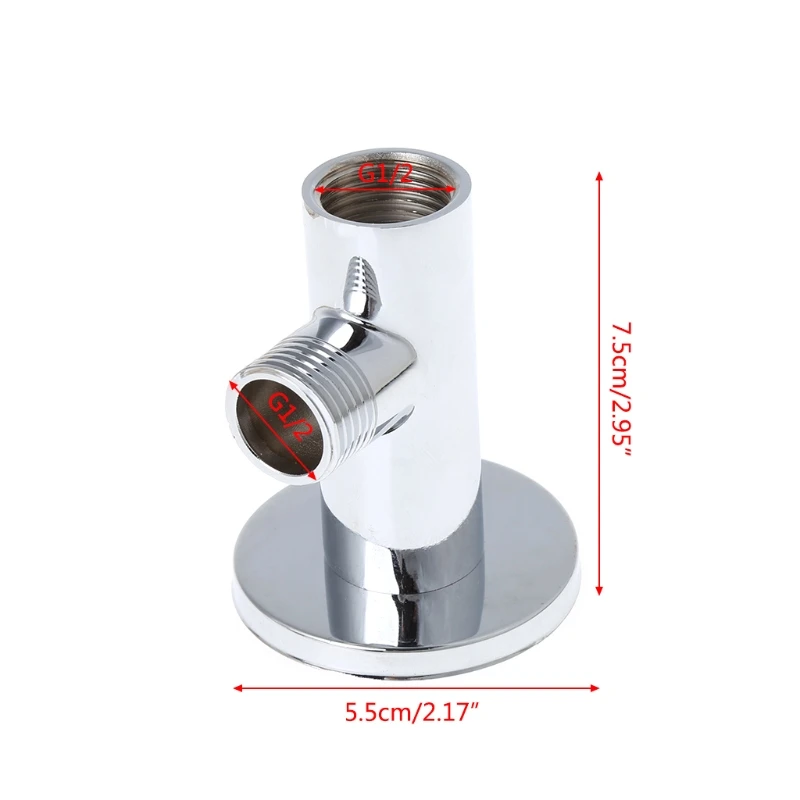 

Chrome Shower Arm Flange Holder Brass Hose Connector Wall Suction Cup Wall Mount