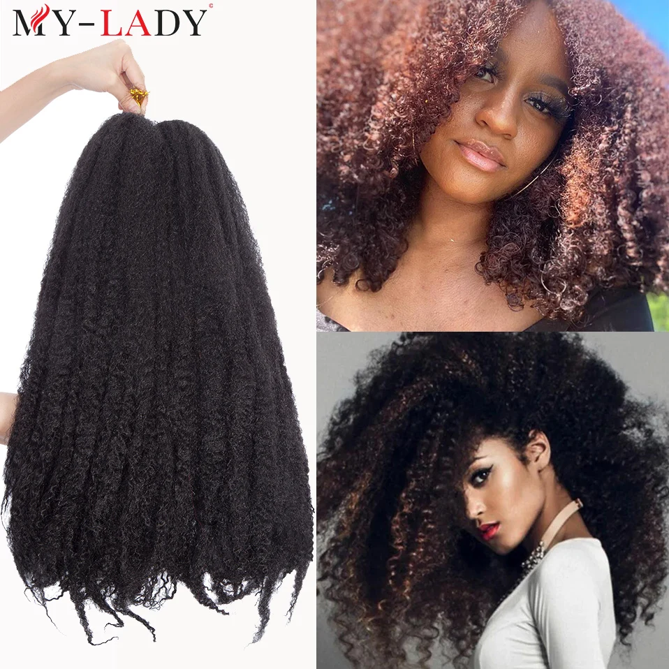 

My-Lady 18 ''30 корней синтетические косички марли афро кудрявые крючком волосы твист плетеные волосы оптом курчавые оптом для черных женщин
