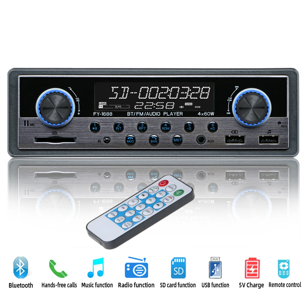 12 В автомобильный радиоприемник аудио плеер стерео MP3 FM-передатчик поддержка FM USB