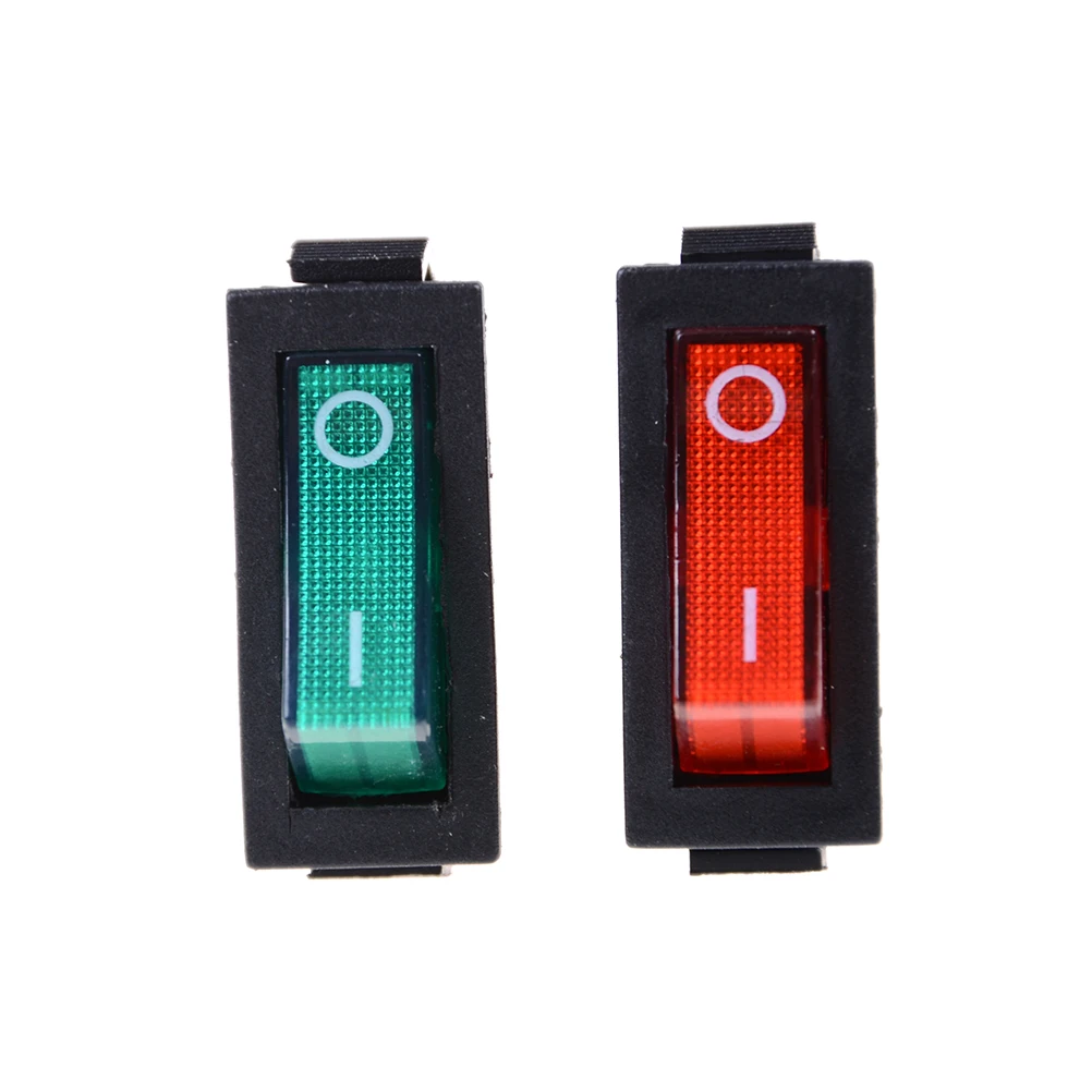 5 шт./лот красный зеленый светодиодный индикатор SPST 3PIN ВКЛ/ВЫКЛ Лодка кулисный