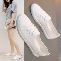 casual shoes women sneakers fashion embroidery lightweight lace up loafers lady classic white walking shoes school student flats