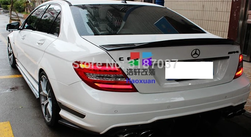Для Benz W204 C300 C180 C220 2007 - 2013 4 Двери Седан C Класс углеродное волокно Задний спойлер
