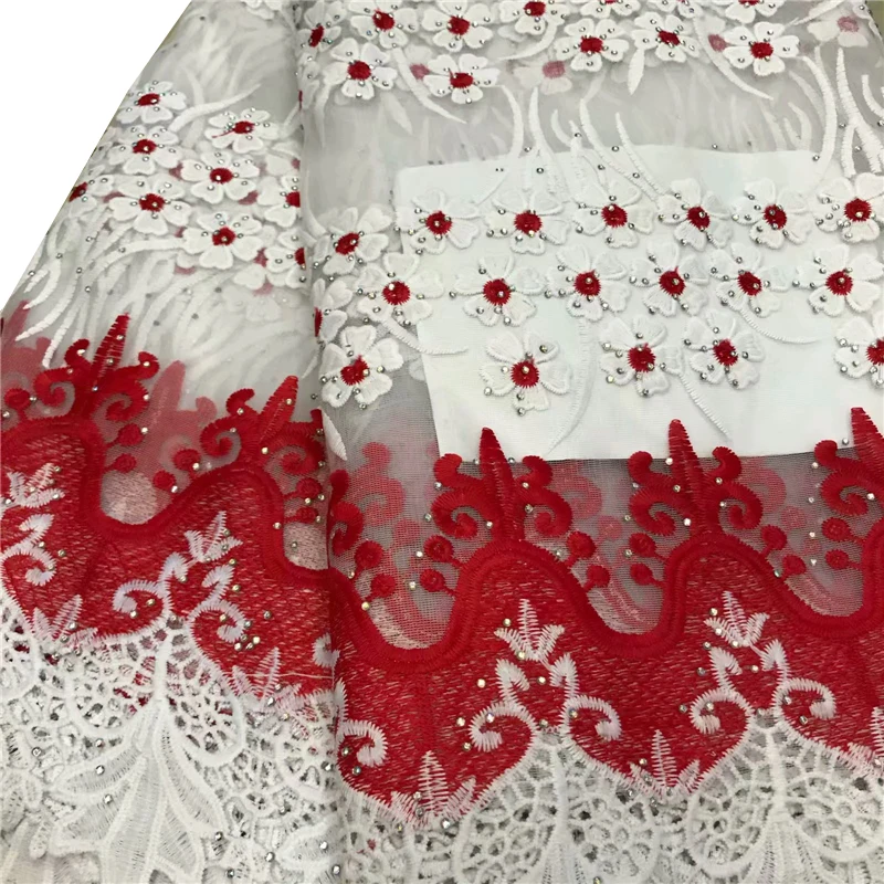 

nigerian lace fabrics embroidered tulle lace fabric 2019 french net lace with stones white blue material wedding dress for women