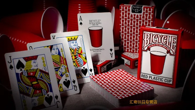 Bicycle Red Plastic Cup Playing Cards Collectible Poker Magic Card Games Tricks Props for Magician | Спорт и развлечения