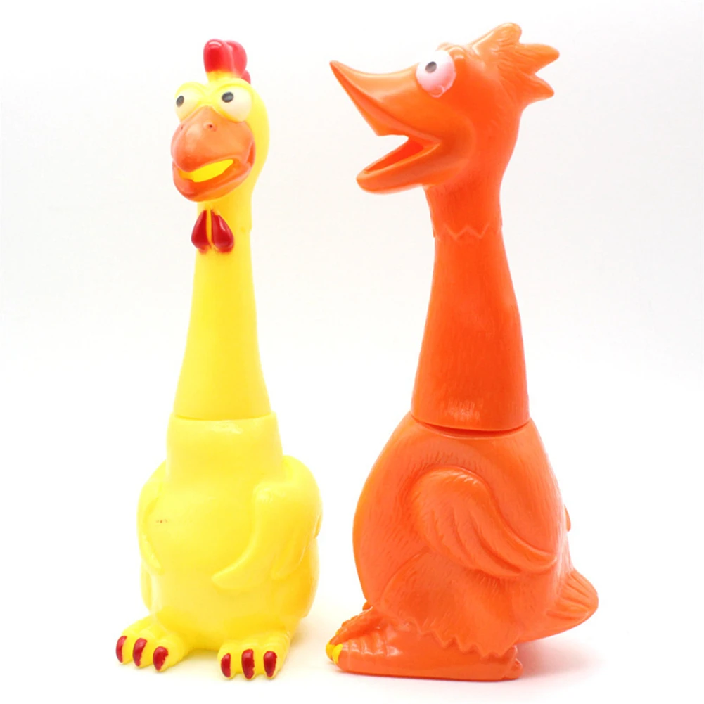 

Pets Toys Screaming Chicken Squeeze Sound Toy Dog Squeaker Chew Training Toy Shrilling Decompression Tool Squeak Vent Chicken