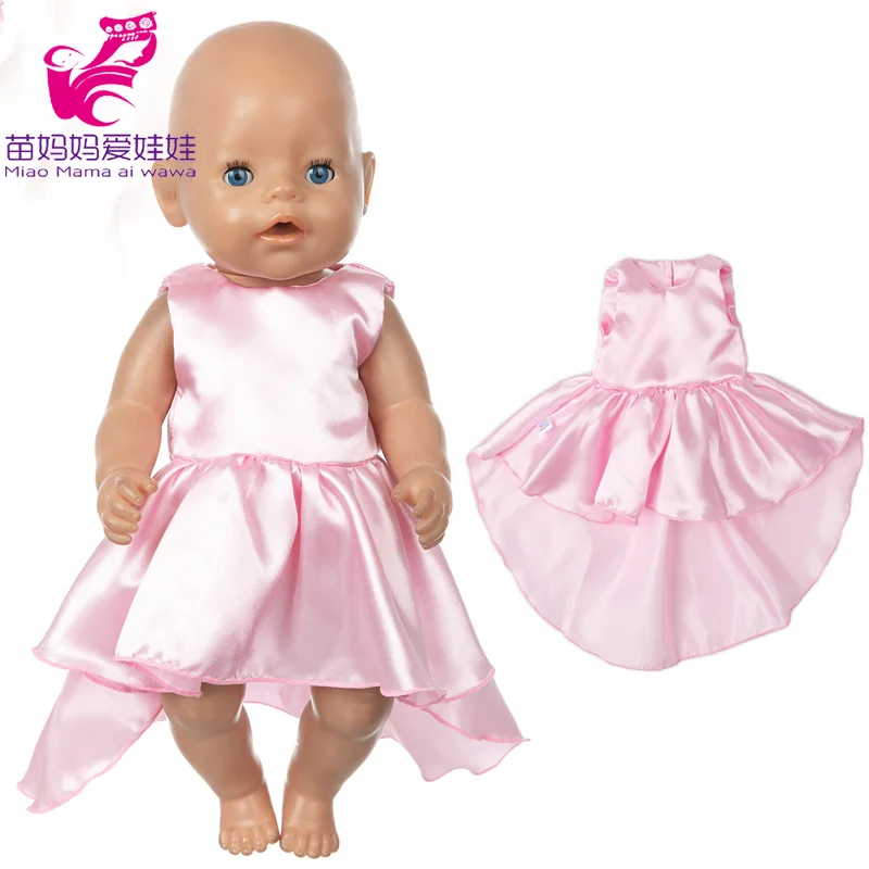 

43 cm Baby Doll Pink Party Dress 18 Inch Girl Dolls Tail Dress Children Girl Gifts Toys Wears