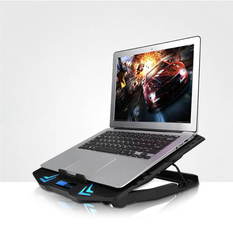 17 дюймовый игровой кулер для ноутбука 5 вентиляторов светодиодный экран два USB